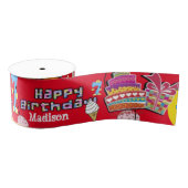 Ribbon, #7 Happy 7th Birthday Ribbon Ripsband (Spule)