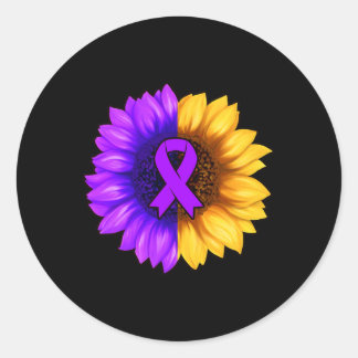 Ribbon Alzheimer's Awareness Drug Overdose Awarene Runder Aufkleber