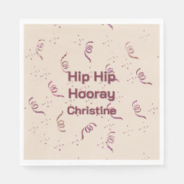 Ribbon and Confetti Silhouette Birthday Pattern Serviette