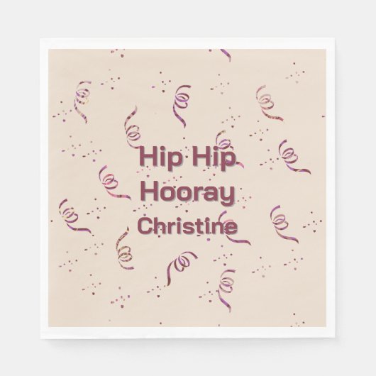 Ribbon and Confetti Silhouette Birthday Pattern Serviette (Vorderseite)