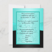 RIBBON Aqua, Black Floral II RSVP-Karte RSVP Karte (Rückseite)