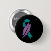 Ribbon Birds Feather Suicide Bewusstsein psychisch Button (Vorne & Hinten)
