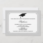 Ribbon Black School Colors Foto Abschluss Einladung (Rückseite)