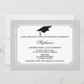 Ribbon Black School Colors Foto Abschluss Einladung (Rückseite)