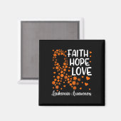 Ribbon Blood Faith Hope Liebe Leukämie Awar Magnet (Vorderseite/Rückseite)