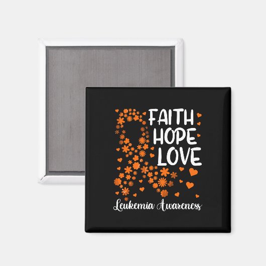 Ribbon Blood Faith Hope Liebe Leukämie Awar Magnet (Vorderseite/Rückseite)