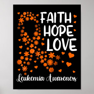 Ribbon Blood Faith Hope Liebe Leukämie Awar Poster