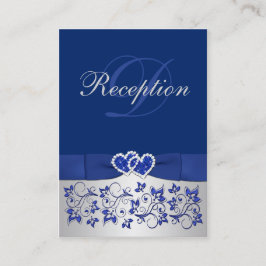 RIBBON Blue, Silver Floral Enclosure Card Begleitkarte