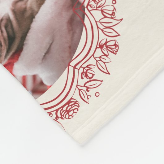 Ribbon & Botanische Rahmen 5 Foto Weihnachten Fleecedecke (Ecke)