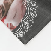 Ribbon & Botanische Rahmen 5 Foto Weihnachtsschwar Fleecedecke (Ecke)