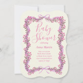 Ribbon Bow and Greenery Baby Shower Invitation Einladung (Vorderseite)