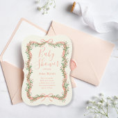 Ribbon Bow and Greenery Baby Shower Invitation Einladung