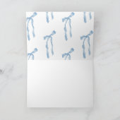 Ribbon Bow | Blau-Weiß-Brautparty Dankeskarte (Innenseite)