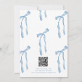 Ribbon Bow | Blau-Weiß-Brautparty Einladung (Rückseite)