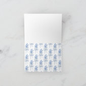 Ribbon Bow Blue Delphinium Etwas Blue Wedding Dankeskarte (Innenseite)