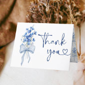 Ribbon Bow Blue Delphinium Etwas Blue Wedding Dankeskarte