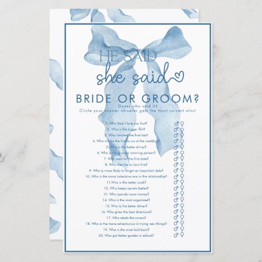 Ribbon Bow Brautparty Game (Vorne/Hinten)