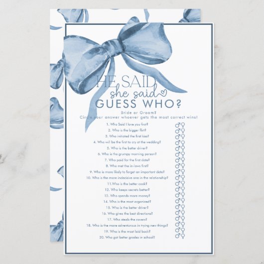 Ribbon Bow Brautparty Game (Vorne/Hinten)