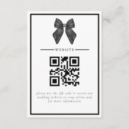 Ribbon Bow Classic Black & White Wedding Begleitkarte