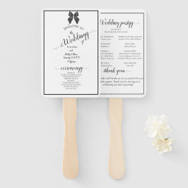 Ribbon Bow Classic Black & White Wedding Fächer