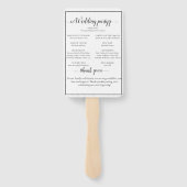 Ribbon Bow Classic Black & White Wedding Fächer (Rückseite)