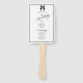 Ribbon Bow Classic Black & White Wedding Fächer (Vorderseite)