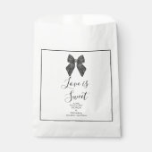 Ribbon Bow Classic Black & White Wedding Geschenktütchen (Vorderseite)