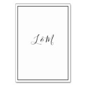 Ribbon Bow Classic Black & White Wedding Tischnummer (Rückseite)