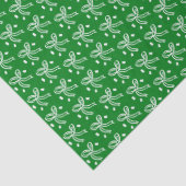 Ribbon Bow Doodle CHRISTMAS Holiday Green White Seidenpapier (Detail)