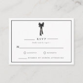 Ribbon Bow Elegance Black and White Wedding Begleitkarte (Vorderseite)