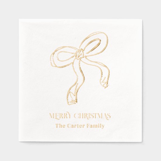 Ribbon Bow Illustration Servietten Mit Folie (Vorderseite)