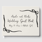 Ribbon Bow Moderne Elegante Hochzeit Gästebuch (Vorderseite)