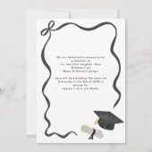 Ribbon Bow Photo Graduation Ankündigung (Rückseite)