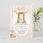 Ribbon Bow Pumpkin Housewarming Zuhause Sweet Zuha Einladung (Stehend Vorderseite)