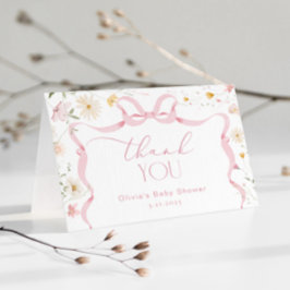 Ribbon Bow Rahmen Floral Baby Dusche Danke