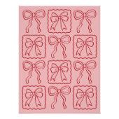 Ribbon Bow Rosa Rot Poster (Vorderseite)