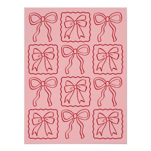 Ribbon Bow Rosa Rot Poster (Vorderseite)