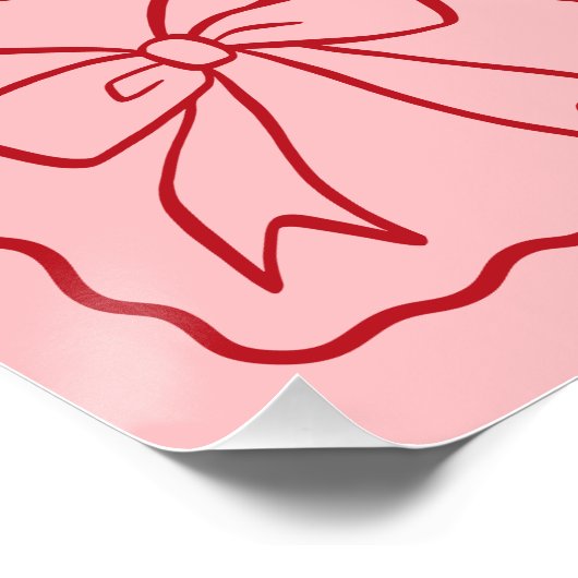 Ribbon Bow Rosa Rot Poster (Ecke)