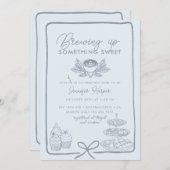 Ribbon Bow | Sweet Baby Dusche Einladung (Vorne/Hinten)