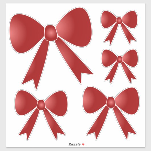 Ribbon Bows - Red Aufkleber (Blatt)