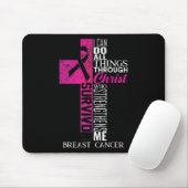 Ribbon Brustkrebs Überlebende Christliche Kreuz Mousepad (Mit Mouse)