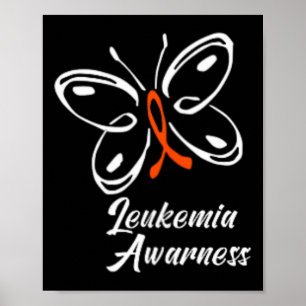Ribbon Butterfly Aml Leukemia Bewusstsein 1 Poster