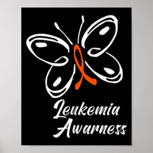 Ribbon Butterfly Aml Leukemia Bewusstsein 88 Poster (Vorne)