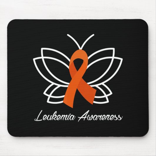 Ribbon Butterfly Aml Leukemia Bewusstsein Mousepad (Vorne)