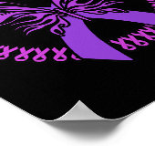 Ribbon Butterfly - Fibromyalgie Bewusstsein Poster (Ecke)
