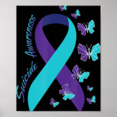 Ribbon Butterfly Suicide Bewusstsein psychische Ge Poster (Vorne)