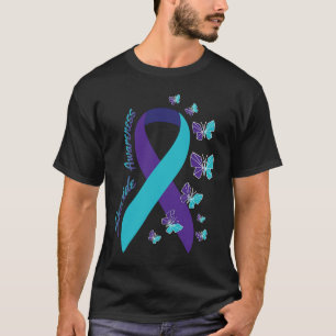 Ribbon Butterfly Suicide Bewusstsein psychische Ge T-Shirt