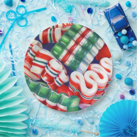 RIBBON CANDY 9" Round Paper Teller (Party)