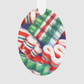 RIBBON CANDY Acrylic Oval Ornament (Vorderseite)