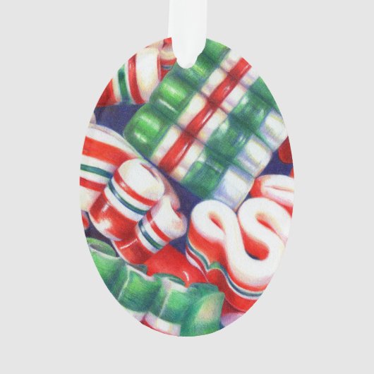 RIBBON CANDY Acrylic Oval Ornament (Rückseite)